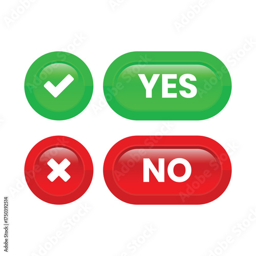 Glossy Rounded Yes and No Icon with Check and Cross Sign Set Free Download Glossy Rounded Yes and No Icon with Check and Cross Sign Set - GFXLoad
