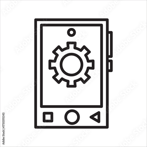 Gear Vector Icon Settings.technology settings for mobile phones, laptops, motorbikes, cars,