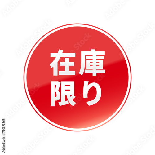 光沢のあるアイコン_在庫限り_線囲み丸型_RED