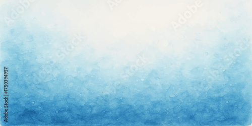 Abstract blue watercolor background with sky, clouds, and water texture for a nature-inspired backdrop