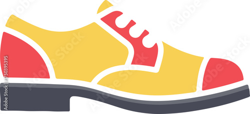 Colorful Oxford Shoe Illustration on White Background