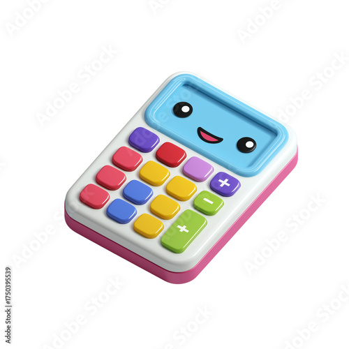 Cute cartoon calculator toy for children learning math.