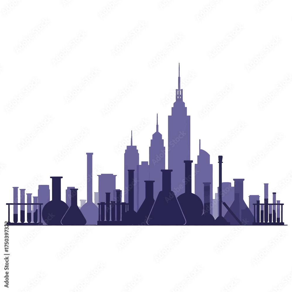 Naklejka premium Cityscape of Science and Research Laboratories.