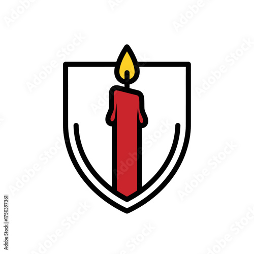 Candle Flame Emblem - A Symbol of Light and Focus.