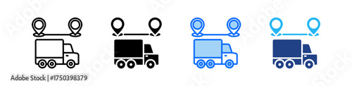 Shipping Route Icon Set Multiple Style Collection