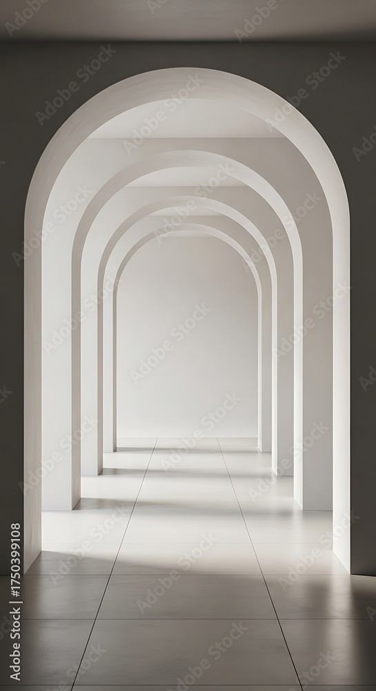 Fototapeta premium Architectural Arches - A Minimalist Perspective on Interior Design.
