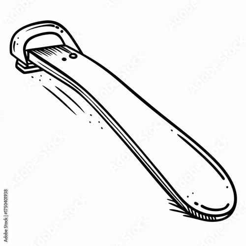 Classic metal shoehorn in a minimalistic style  