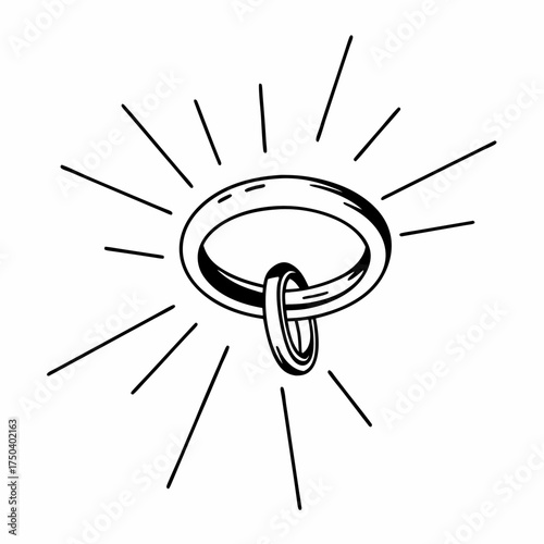 Decorative door knocker design with rays of light in black and white  
