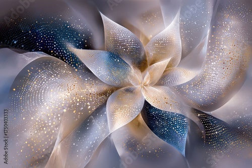 Elegant digital art featuring intricate, flowing shapes with a harmonious blend of light and shadow.