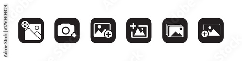 Add Photo Picture icon vector simple design, Gallery icon vector set, photo album icon, image picture symbol, Vector illustration EPS 10.