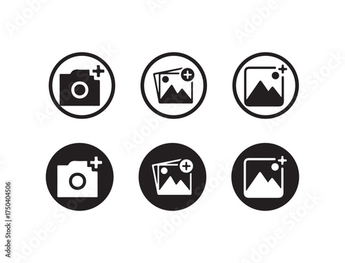 Add Photo Picture icon vector simple design, Gallery icon vector set, photo album icon, image picture symbol, Vector illustration EPS 10.