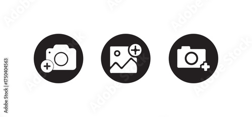 Add photo gallery icon, photo album icon, image picture symbol, Add photos icon, Vector illustration EPS 10.