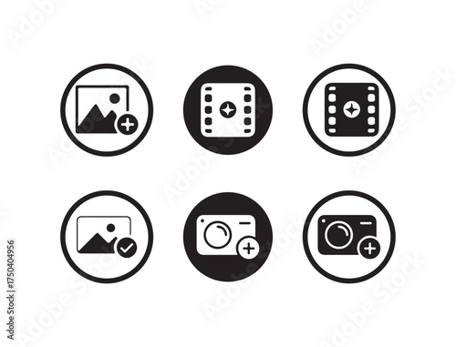 Gallery icon vector set, photo album icon, Add photos icon set, Add Photo Symbol, vector illustration eps 10