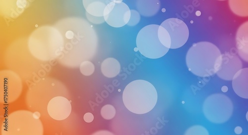 Abstract rainbow bokeh lights background with soft focus circles