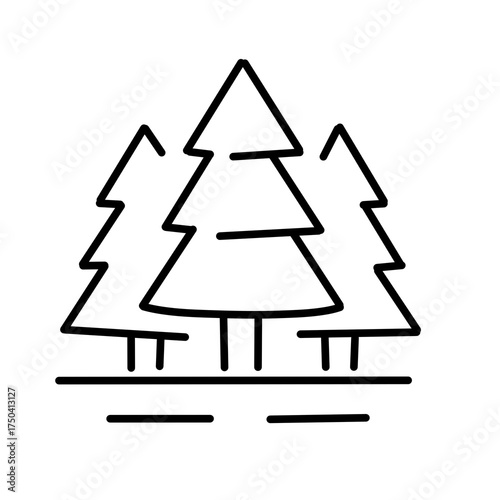 set of christmas trees