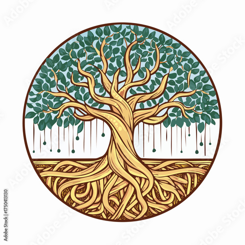 Banyan Tree  Sacred Fig Symbolizing Eternal Life, Spiritual Growth and Roots