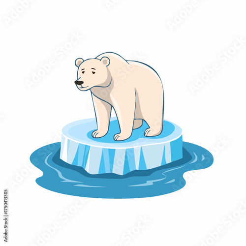 Polar Bear on Melting Ice A Symbol of Climate Change and Vulnerable Wildlife