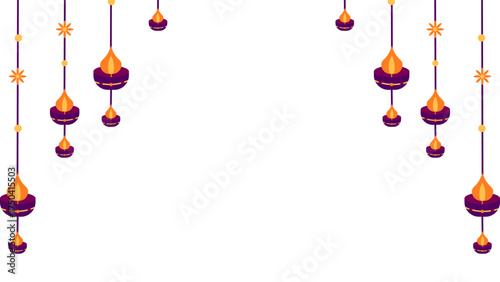 Hanging Diwali lamp isolated on white