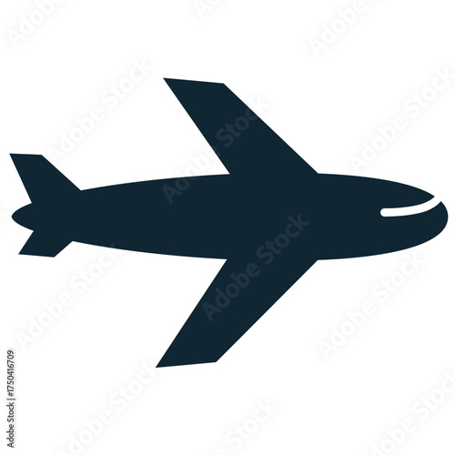Air plane icon vector. Ideal for flight, airport, and air travel themes. This graphic is the universal symbol for aviation, global transit, and speedy logistics.