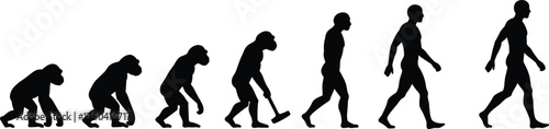 MobileHuman Evolution Silhouette Sequence – Ape to Modern Man