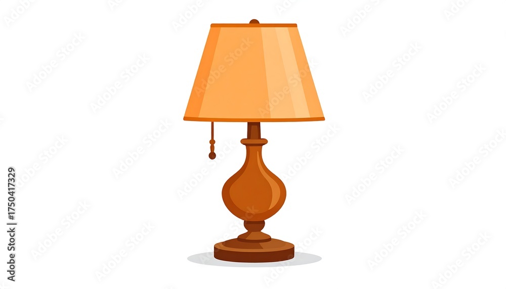 Obraz premium Orange lamp on a wooden base