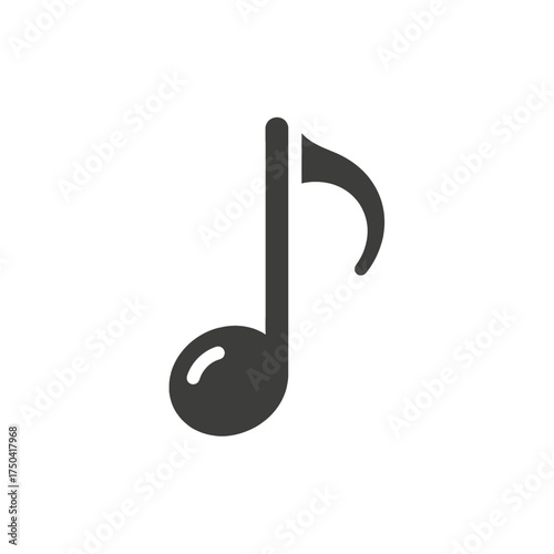 Musical note icon representing music and sound concept.