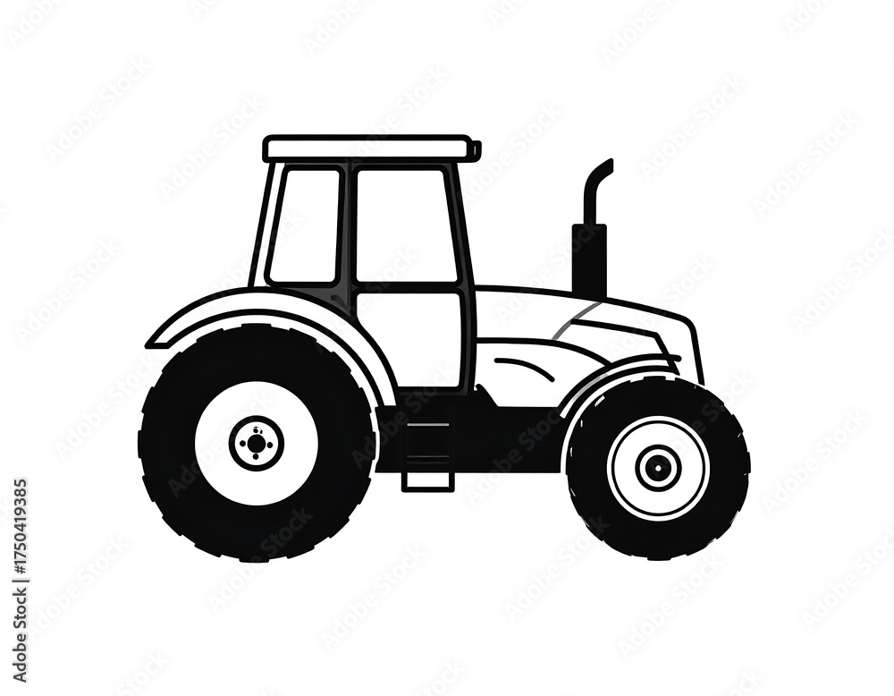 Obraz premium Tractor silhouette graphic
