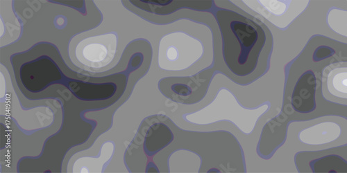 Abstract topographic map style background with smooth contour lines in shades of grey and purple, representing elevation or data visualization for modern graphics