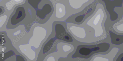 Organic contour map abstraction with smooth, flowing shapes in varying shades of grey and subtle purple outlines, ideal for scientific or artistic backgrounds