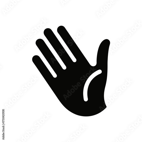 Black silhouette of a hand with fingers on transparent background
