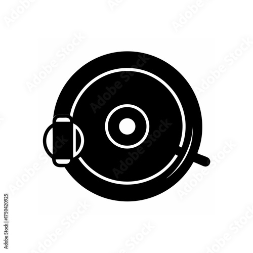 Illustration of a black circular saw tool on transparent background silhouette
