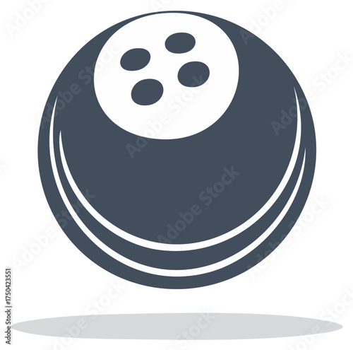 Stylized Bowling Ball with Finger Holes and Stripes