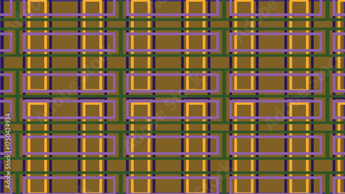 Brown geometric metal grid pattern wallpaper design
