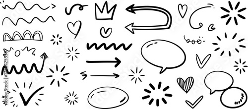 Hand Drawn Doodle Elements for Design 