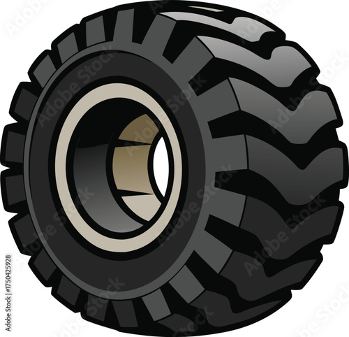 Heavy duty industrial forklift tire with deep tread pattern