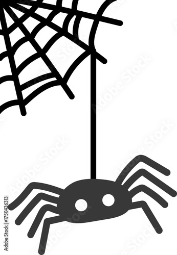 Spider web in corner illustration