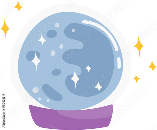Fortune teller crystal ball illustration