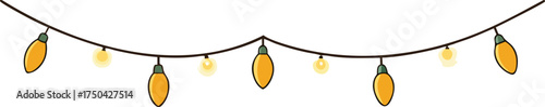 Hanging string of cartoon corn on the cob holiday lights