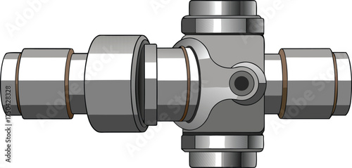 Industrial metal pipe fitting with multiple connections
