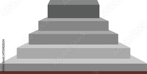 Abstract staircase with gradual steps and dark base