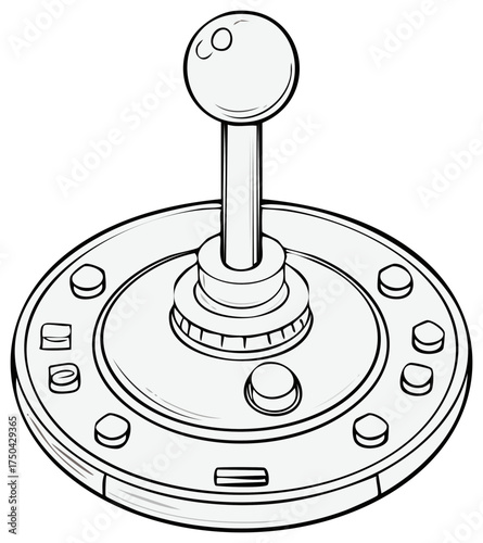 Retro gaming joystick with ball top and multiple buttons for arcade game control