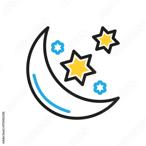 Multi color icon for muslim