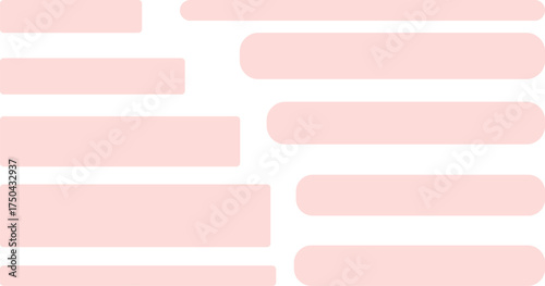 角の丸いピンク色の長方形が複数配置されている抽象的なデザイン。