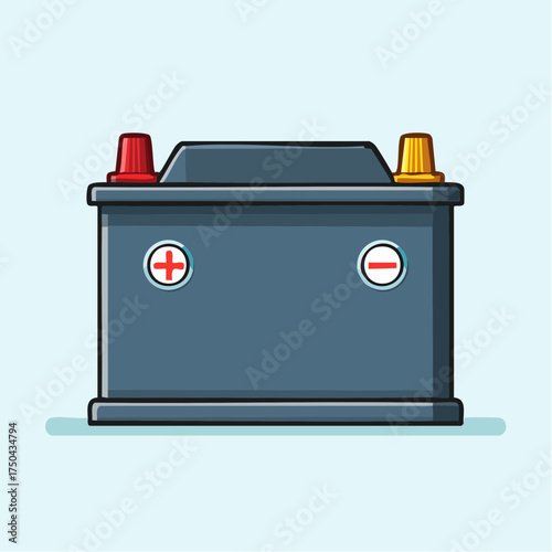 Motorcycle Spare Part Battery Vector