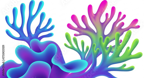 Abstract colorful coral reef illustration vector design underwater sea life marine biology ocean ecosystem art