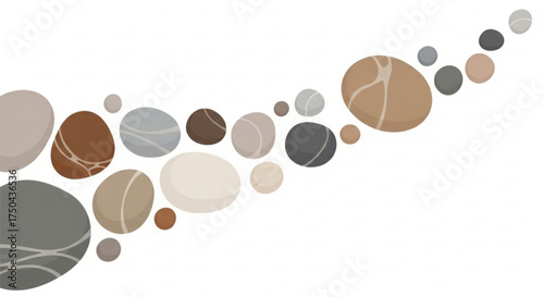 Pebble stone vector art illustration design element for spa zen garden and nature themed graphic projects