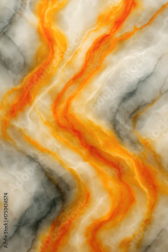 Striking Orange Veins Marble Texture for Luxury Interior Surfaces and Design