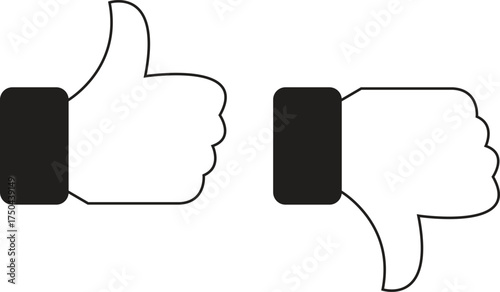 thumb up and down like and dislike