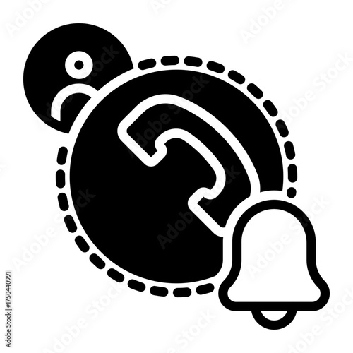 Incoming Call icon, glyph icon style