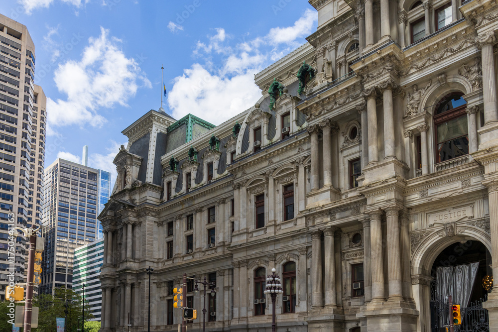 Fototapeta premium Philadelphia City Hall on Broad Street in Philadelphia Pennsylvania USA